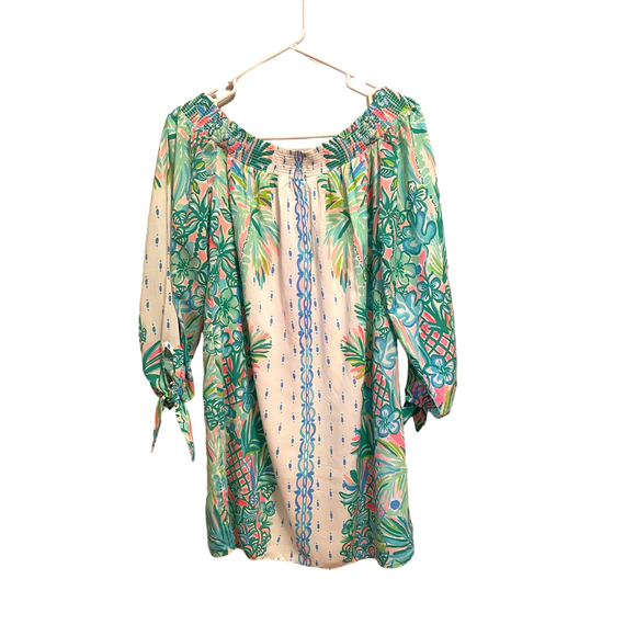 Lilly Pulitzer Mary Ellen Silk Dress Resort White Coconut Row Off The Sh… - Picture 4 of 14